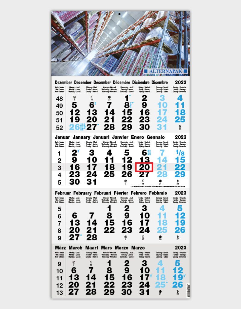4 maand wandkalender