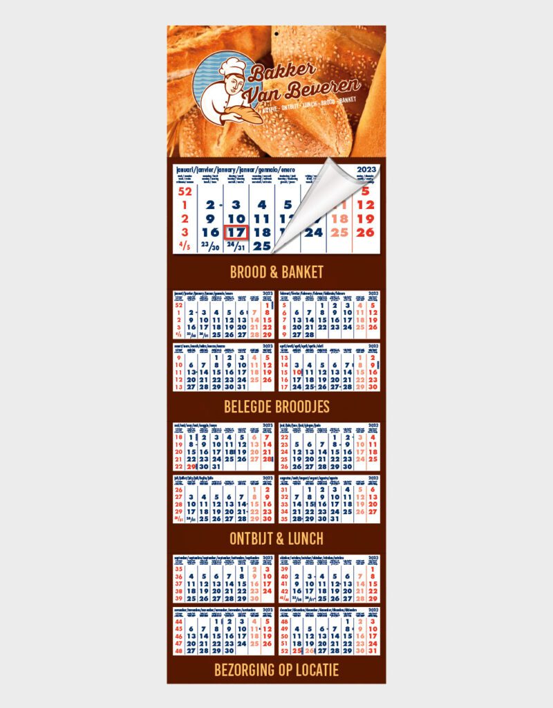 jaarkalender met calendarium