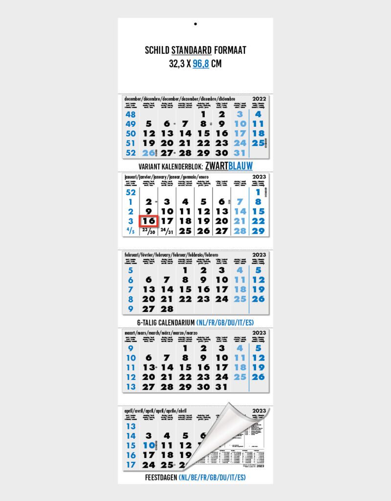 kleurvariant calendarium wandkalender